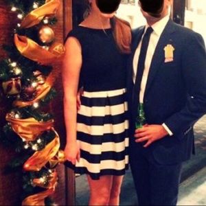 Black and white dress with a bow